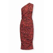 Dolce & Gabbana Leopardmönstrad Festklänning Red, Dam