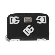 Dolce & Gabbana Läderplånbok/Korthållare med Dragkedja Black, Herr