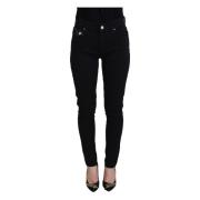 Dolce & Gabbana Svarta Skinny Mid Waist Denim Jeans Black, Dam