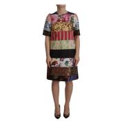 Dolce & Gabbana Multifärgad Patchwork Blommig Sheath Mini Klänning Mul...