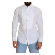 Dolce & Gabbana Vit Formell Bomull Tuxedo Klänning Skjorta White, Herr