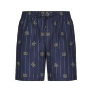 Dolce & Gabbana Marinblå Randig Beach Boxer Badkläder Blue, Herr