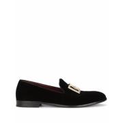 Dolce & Gabbana Velvet Loafers Black, Herr
