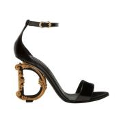 Dolce & Gabbana Sandals With Baroque DG Detail Black, Dam