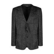 Dolce & Gabbana Svart och Grå Alpacka Ullblandning Bouclé Blazer Black...