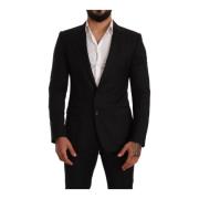 Dolce & Gabbana Svart rutig Martini Slim FIT 2-delad kostym Black, Her...