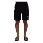 Dolce & Gabbana Svarta Bermuda Cargo Shorts Black, Herr