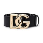 Dolce & Gabbana Logo Läderbälte Black, Dam