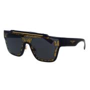 Dolce & Gabbana Fyrkantiga solglasögon med guldig varumärkesdetalj Bla...