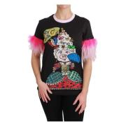 Dolce & Gabbana Årets gris T-shirt, Färgglad Crewneck Top Multicolor, ...