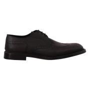 Dolce & Gabbana Lila Wingtip Läder Derby Skor Purple, Herr