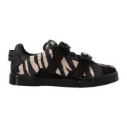 Dolce & Gabbana Zebra Låg Topp Avslappnade Sneakers Black, Herr