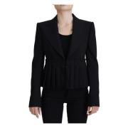 Dolce & Gabbana Svart Ull Blazer Jacka Black, Dam