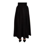 Dolce & Gabbana Svart Ull Hög Midja Maxi Kjol Black, Dam