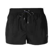 Dolce & Gabbana Svarta Logo-Plaque Badshorts Black, Herr