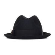 Elie Saab Svart filt Nila hatt med juvelmonogram Black, Dam