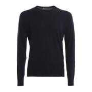 John Smedley Blå Merinoull Pullover Sweater Blue, Herr