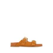 Stuart Weitzman Orange Mocka Piper Platta Sandaler Orange, Dam