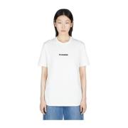 Jil Sander Logo Print Bomull T-Shirt White, Dam