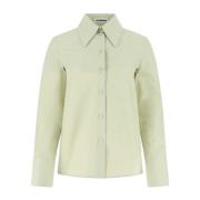 Jil Sander Pastellgrön Poplin Skjorta, Stiligt Design Green, Dam