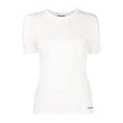 Jil Sander Vit Logo Print T-shirt White, Dam