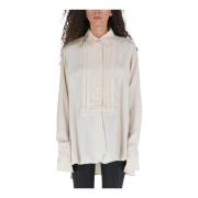 Jil Sander Höj din garderob med denna blus med mjuk pform Beige, Dam