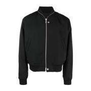 Jil Sander Svart Ull Bomberjacka Black, Herr