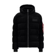 Alpha Industries Herr Puffer Cord Jacka Black, Herr