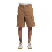 Closed Animal Print Lång Ben Cargo Bermuda Shorts Brown, Herr