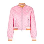 Duvetica Rosa Diamond-Quilted Bomberjacka Pink, Dam