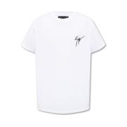 Giuseppe Zanotti T-shirt med logotyp White, Herr