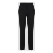 Alberta Ferretti Slim Fit Ull Canvas Byxor Black, Dam