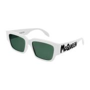 Alexander McQueen Am0329S-003 Vita solglasögon White, Unisex