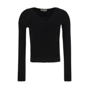 Alexander McQueen Räfflad Stickad Topp Black, Dam