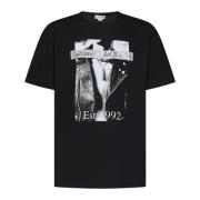Alexander McQueen Atelier Print Svart T-shirt för Män Black, Herr