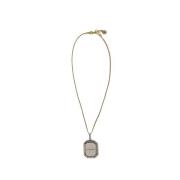 Alexander McQueen Mässingsplatta Cameo Halsband Multicolor, Dam