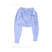Alexander Wang Kort Wrap Front Skjorta Blue, Dam