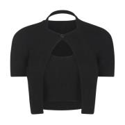 Alexander Wang Svarta tröjor med Hybrid Halter Cardigan Pullover Black...