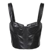 Alice + Olivia Sleek Bustier Top Black, Dam