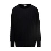 Allude Round-neck Knitwear Black, Dam