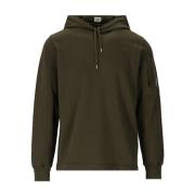 C.p. Company Lätt Fleece Militärgrön Hoodie Green, Herr