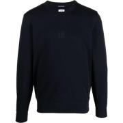 C.p. Company Marinblå Fleece Tränings T-shirt Black, Herr