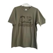 C.p. Company Khakifärgad Rundhalsad T-Shirt för Män Green, Herr
