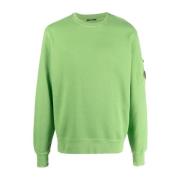 C.p. Company Klassisk Grön Diagonal Fleece Lens Sweatshirt Green, Herr