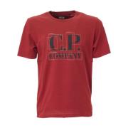 C.p. Company Grafiskt Logotyp Crew Neck T-Shirt Red, Herr