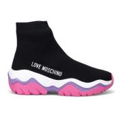 Love Moschino Svarta Roller Sneakers - Bekväma och Moderiktiga Black, ...