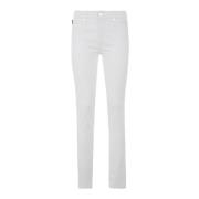 Love Moschino Vit Bomull Jeans Byxor för Kvinnor White, Dam