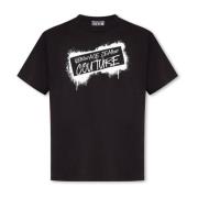 Versace Jeans Couture Tryckt T-shirt Black, Herr