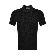 Versace Jeans Couture Polo Graffiti Flock Svart Black, Herr