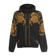 Versace Jeans Couture Vindjacka med Garland-tryck - Herr Black, Herr